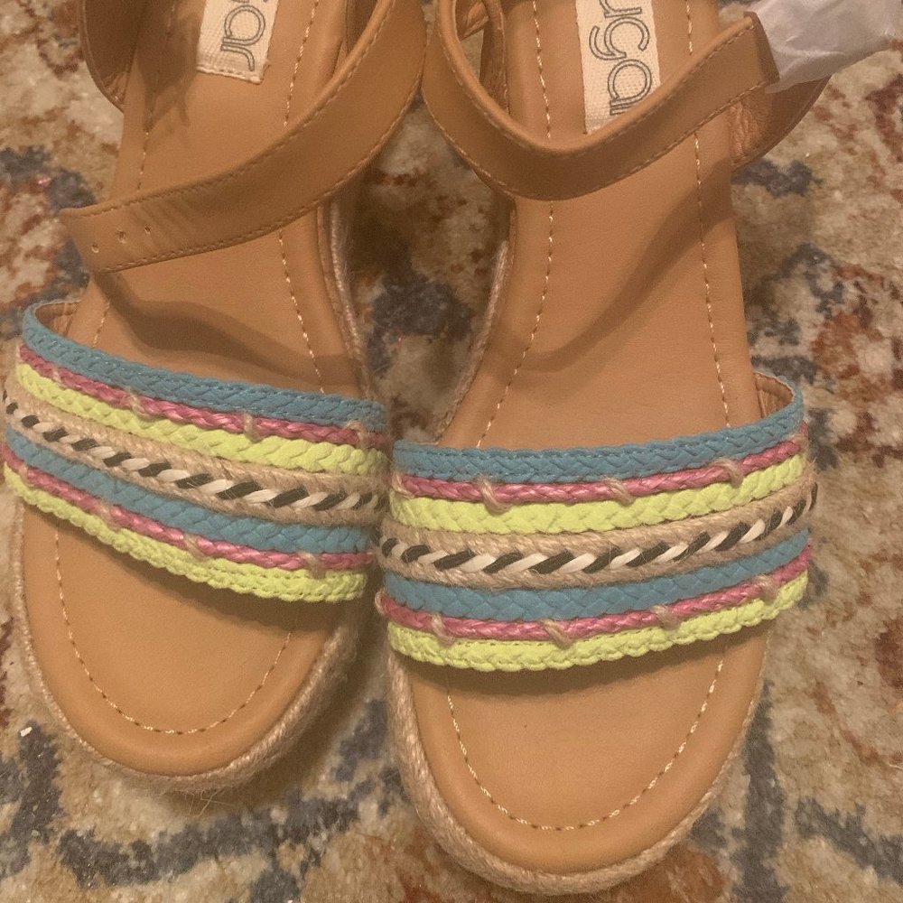 NEW SUGAR CORK WEDGE SANDALS SZ 8M